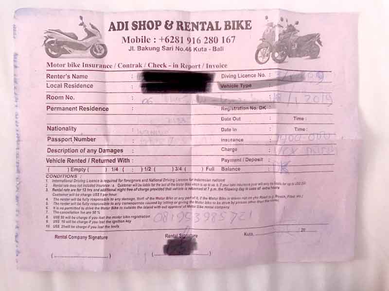 Motorcycle deals rental cost